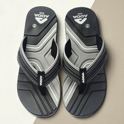 ADDA RADO007 BLACK/GREY Men's Slipper/Chapple/Flip flop
