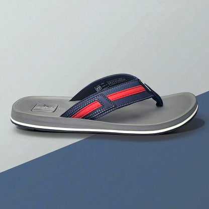 ADDA EURO GREY/NAVY/RED Men's Slipper/Chapple/Flip flop