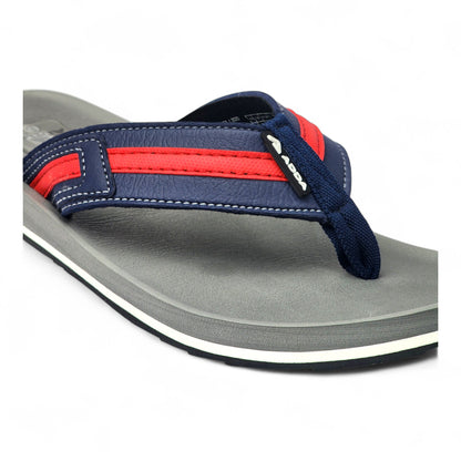 ADDA EURO GREY/NAVY/RED Men's Slipper/Chapple/Flip flop