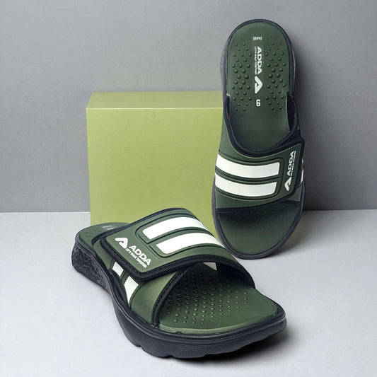ADDA ICLOUD004  OLIVE Men's Flipflop/Slipper