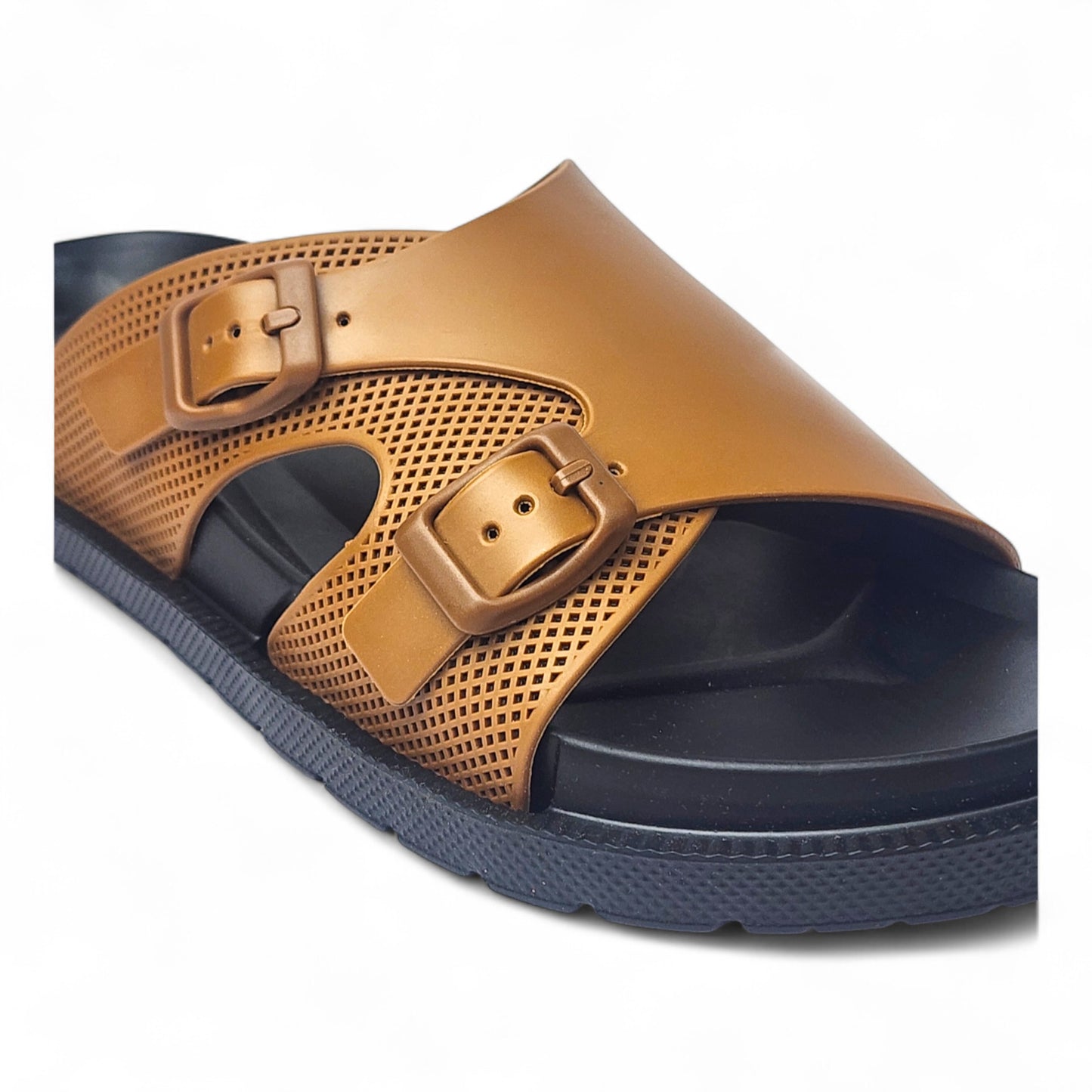 OOFOAM LEATHERTOUCH BLACK/TAN Men's Flip flop/Slides/Slipper