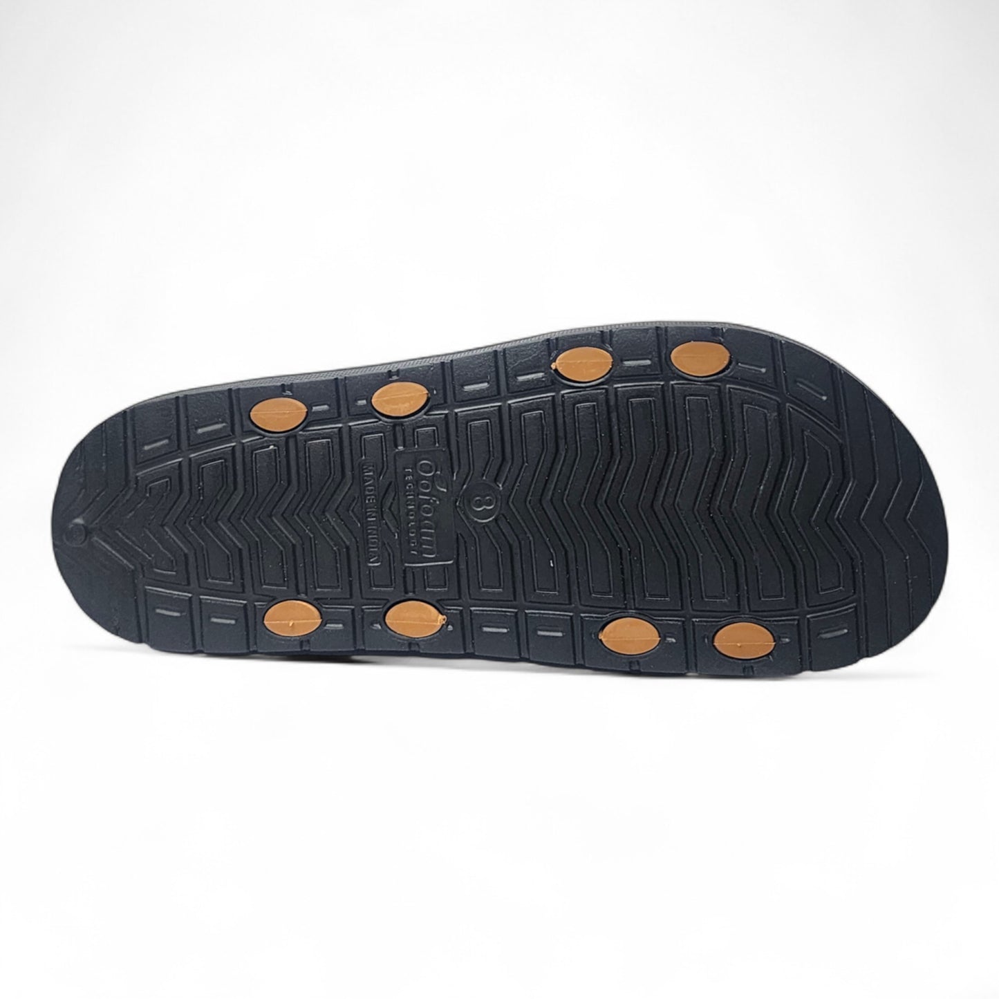 OOFOAM LEATHERTOUCH BLACK/TAN Men's Flip flop/Slides/Slipper