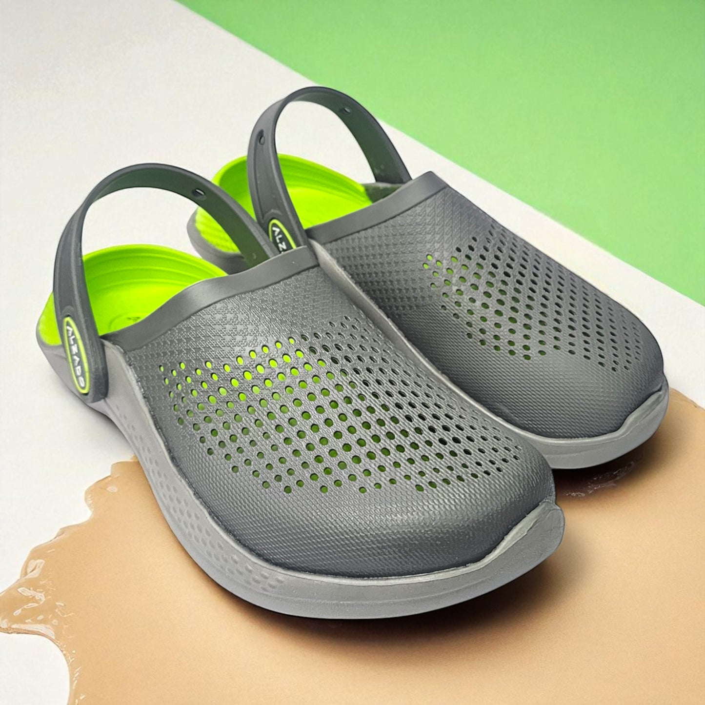 ALZADO ROGER GREY/GREEN Men's Clogs/Sandals