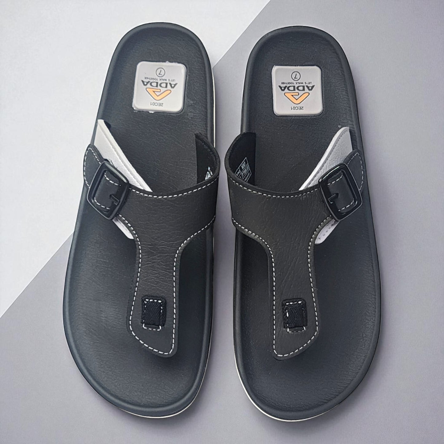 ADDA OMEGA01 BLACK Men's Slipper/Chapple/Flip flop