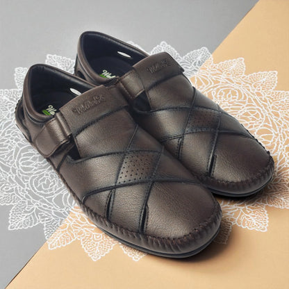 P&G N1401 Men's BROWN Slipon Sandal Extra Soft Sandal/Mojri/Ethnic Wear Leather With Adjustable Strap/Navratri Fashion Footwear.
