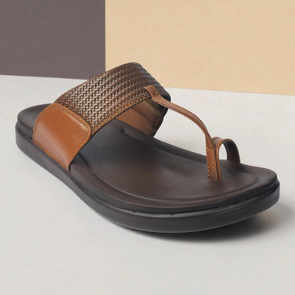 FRANKY GS5 Men's TAN Chappal/Flip flop/Slipper Chakhdi Style Chappal/Slipper Extra Soft Chappal/Slipper/ Ethnic Wear Leather Navratri Fashion Footwear.
