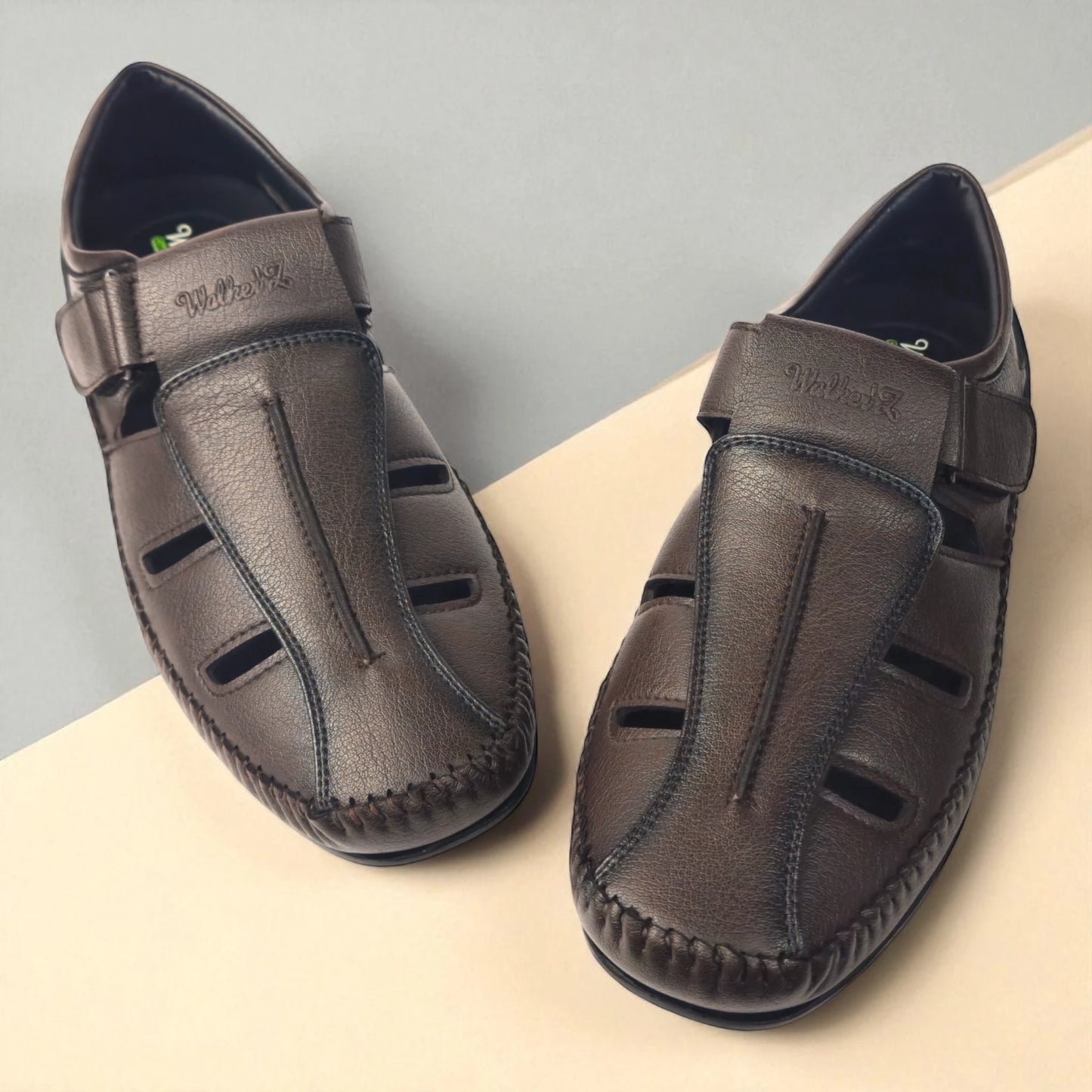 P&G N1404 Men's BROWN Slipon Sandal Extra Soft Sandal/Mojri/Ethnic Wear Leather With Adjustable Strap/Navratri Fashion Footwear.