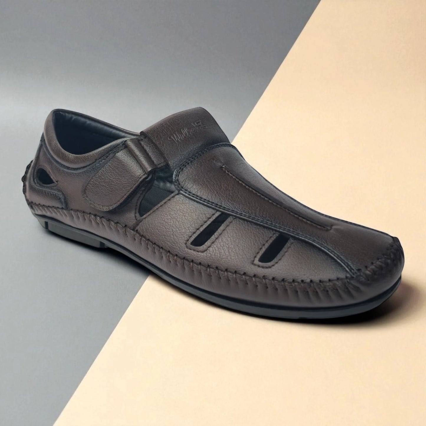 P&G N1404 Men's BROWN Slipon Sandal Extra Soft Sandal/Mojri/Ethnic Wear Leather With Adjustable Strap/Navratri Fashion Footwear.