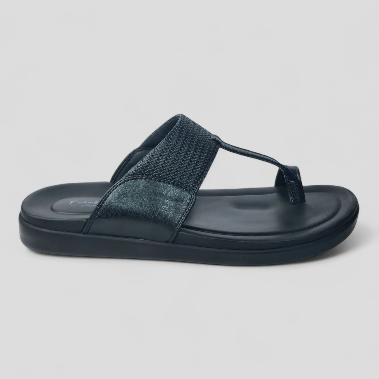 FRANKY GS5 Men's BLACK Chappal/Flip flop/Slipper Chakhdi Style Chappal/Slipper Extra Soft Chappal/Slipper/ Ethnic Wear Leather Navratri Fashion Footwear.