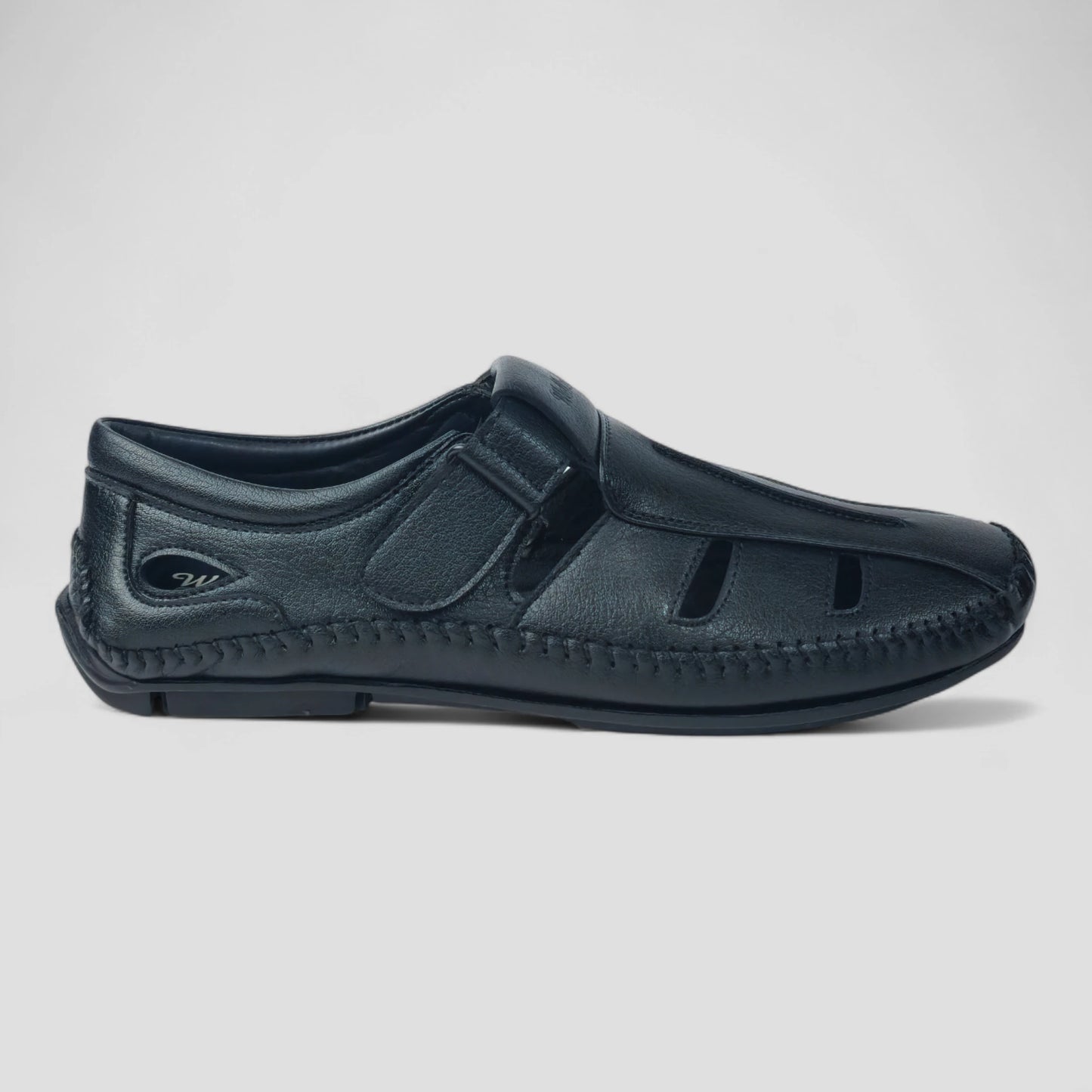 P&G N1404 Men's BLACK Slipon Sandal Extra Soft Sandal/Mojri/Ethnic Wear Leather With Adjustable Strap/Navratri Fashion Footwear.