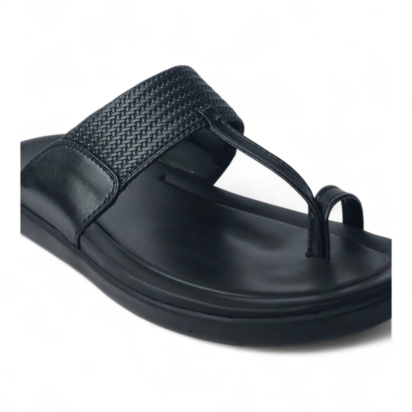 FRANKY GS5 Men's BLACK Chappal/Flip flop/Slipper Chakhdi Style Chappal/Slipper Extra Soft Chappal/Slipper/ Ethnic Wear Leather Navratri Fashion Footwear.