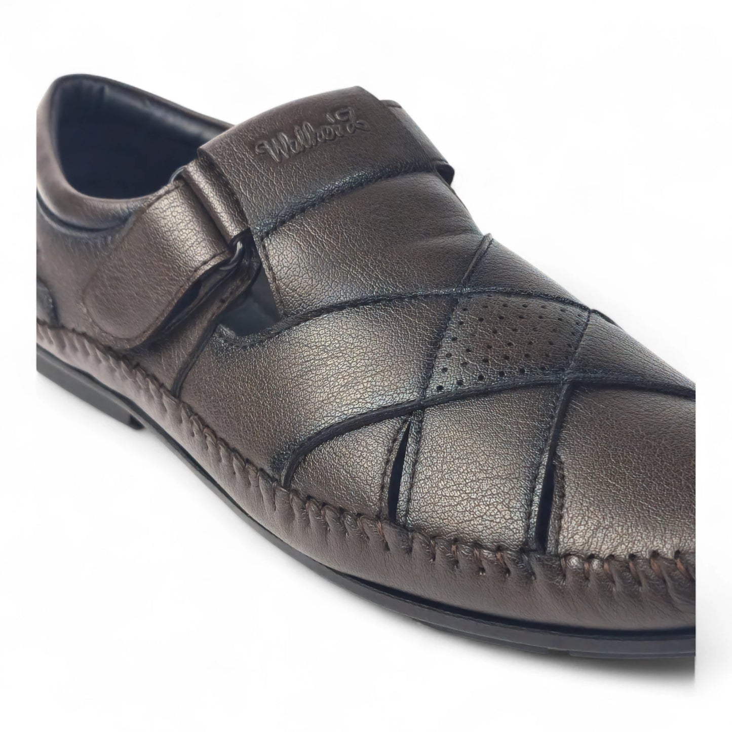 P&G N1401 Men's BROWN Slipon Sandal Extra Soft Sandal/Mojri/Ethnic Wear Leather With Adjustable Strap/Navratri Fashion Footwear.