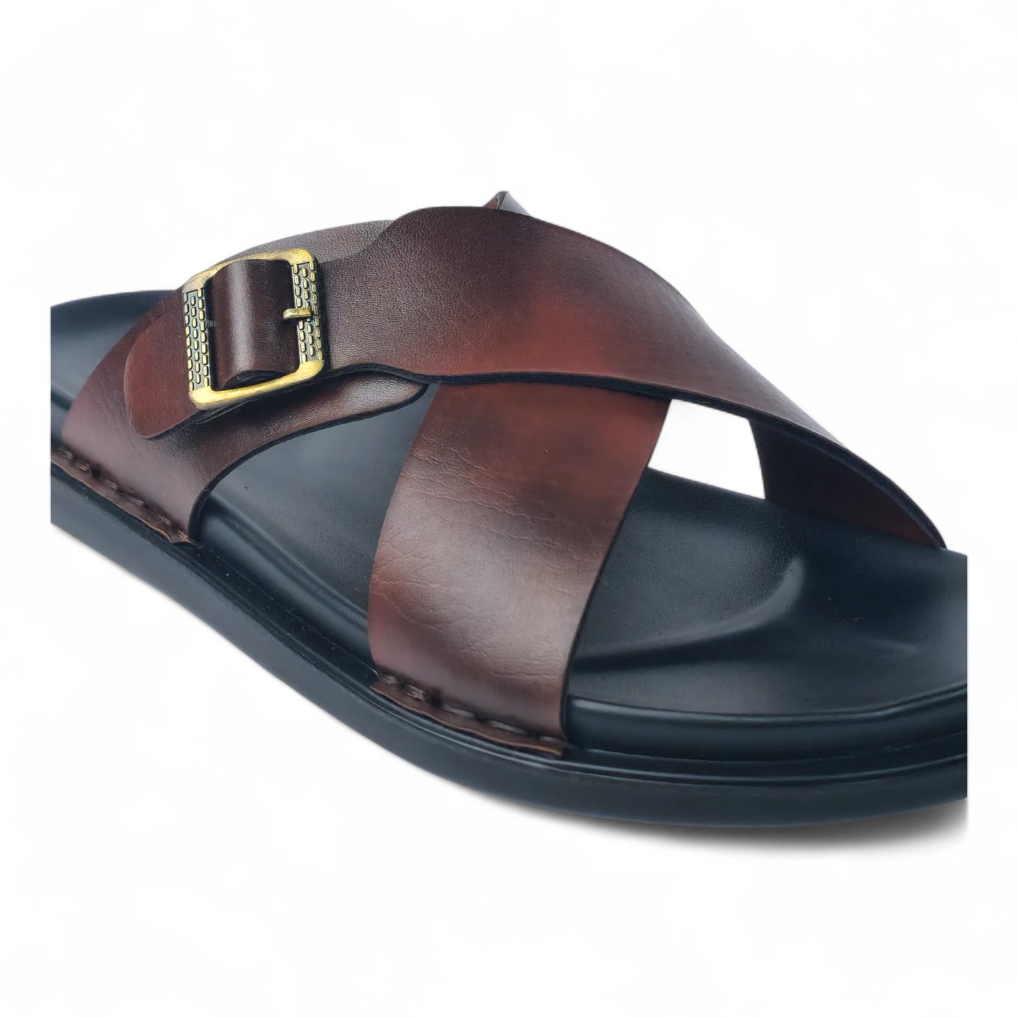 SKEROO 6408 Men's BROWN Chappal/Flip flop/Slipper Extra Soft Chappal Slipper Ethnic Wear Leather With Adjustable Buckle Strap Navratri Fashion Footwear