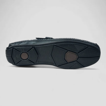 P&G N1404 Men's BLACK Slipon Sandal Extra Soft Sandal/Mojri/Ethnic Wear Leather With Adjustable Strap/Navratri Fashion Footwear.