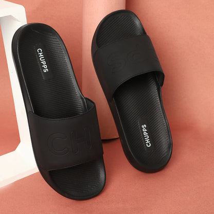 CHUPPS PURE BLACK Men's Flipflop/Slipper