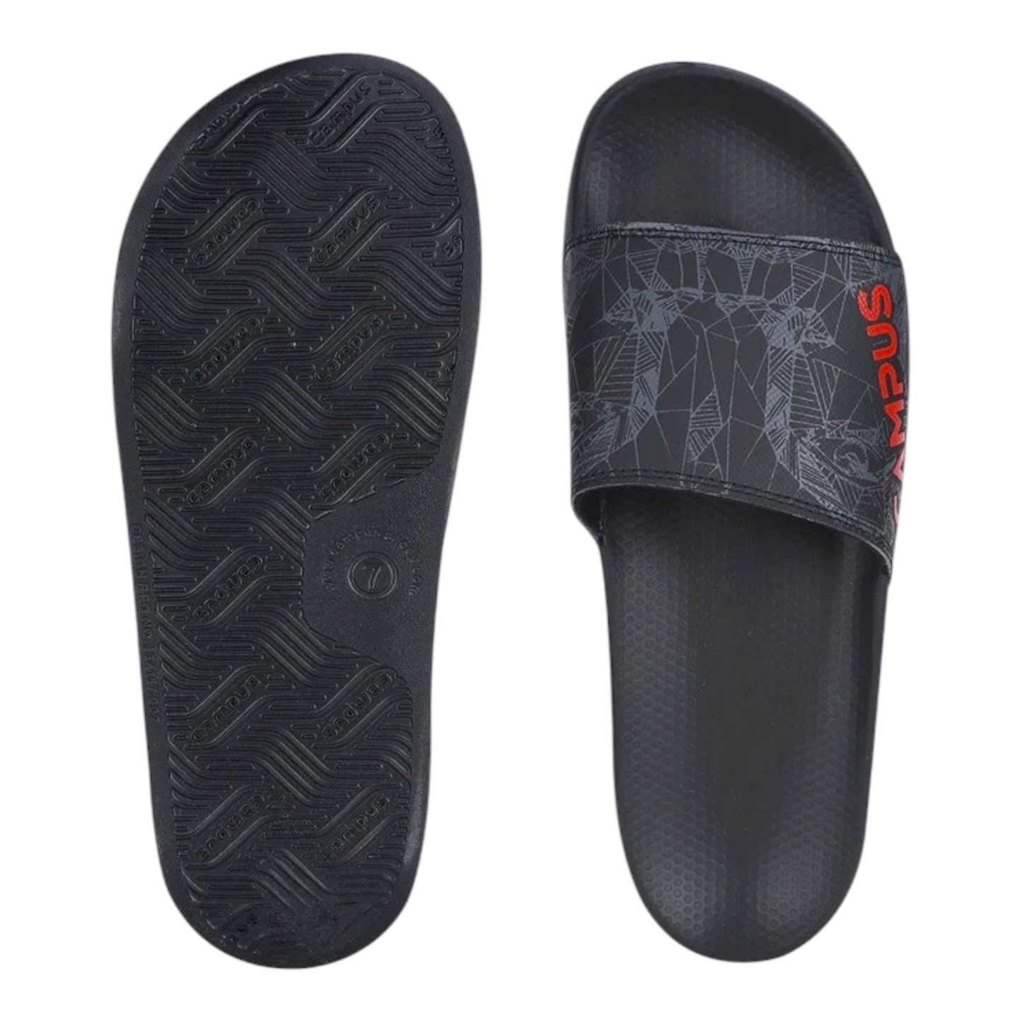 CAMPUS SL-437 BLACK/RED Men's Flipflop/Slides/Slipper