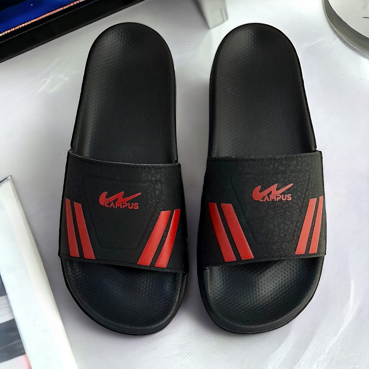 CAMPUS SL-438 BLACK/RED Men's Flipflop/Slides/Slipper