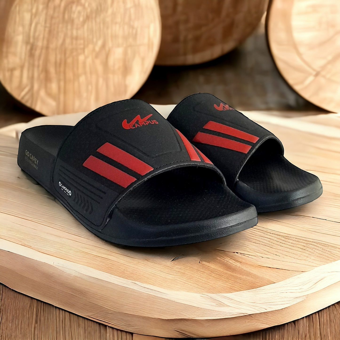 CAMPUS SL-438 BLACK/RED Men's Flipflop/Slides/Slipper