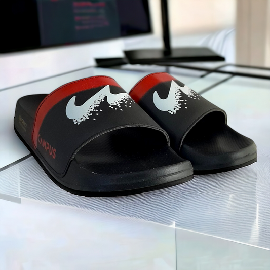 CAMPUS SL-447 BLACK/RED  Men's Flipflop/Slides/Slipper