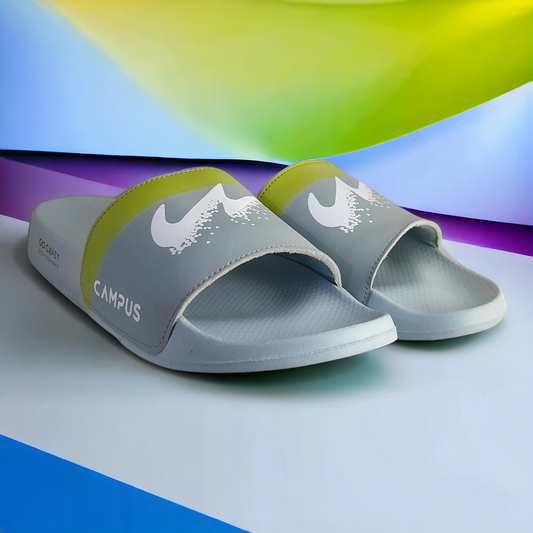 CAMPUS SL-447 DARKGREY/YELLOW  Men's Flipflop/Slides/Slipper
