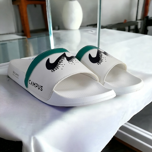 CAMPUS SL-447 WHITE/BLUE Men's Flipflop/Slides/Slipper