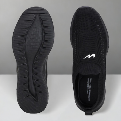 CAMPUS VAYU BLACK Men's Walking Shoes