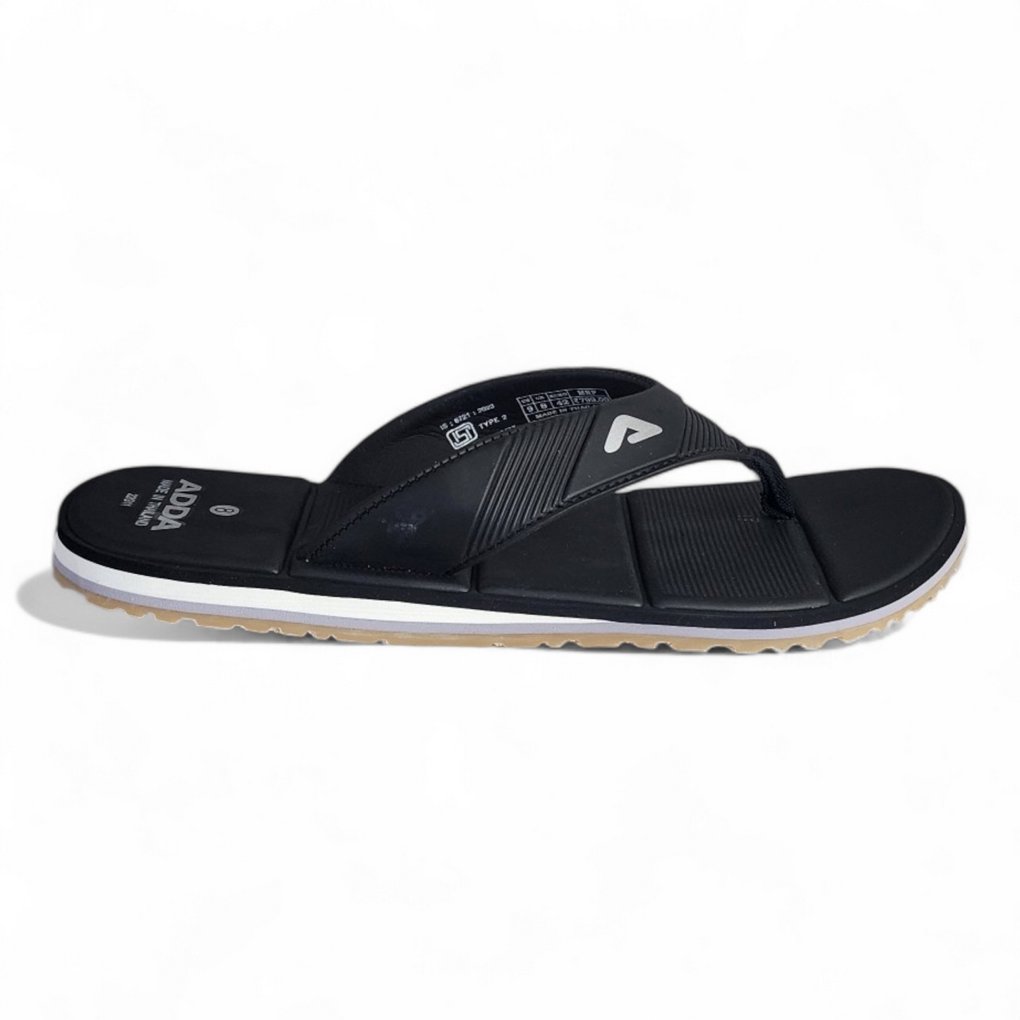 ADDA ADDAX FULL BLACK Men's Slipper/Chapple/Flip flop