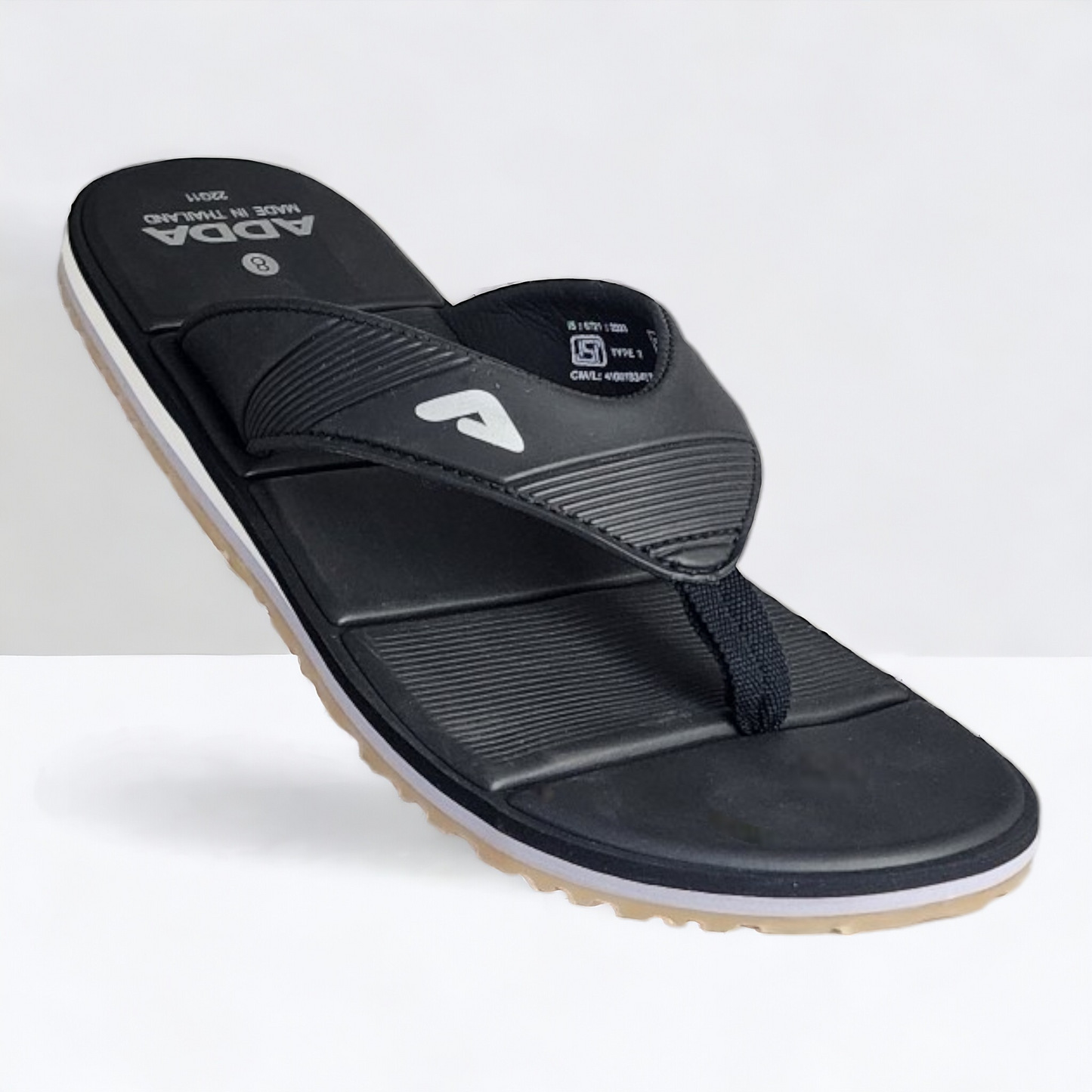 ADDA ADDAX FULL BLACK Men's Slipper/Chapple/Flip flop