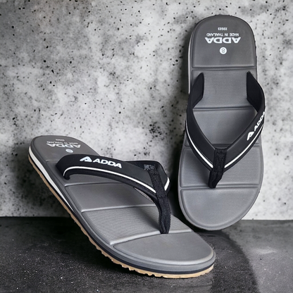 ADDA ADDAXXX  GREY/BLACK Men's Slipper/Chapple/Flip flop
