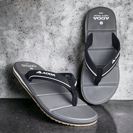 ADDA ADDAXXX  GREY/BLACK Men's Slipper/Chapple/Flip flop