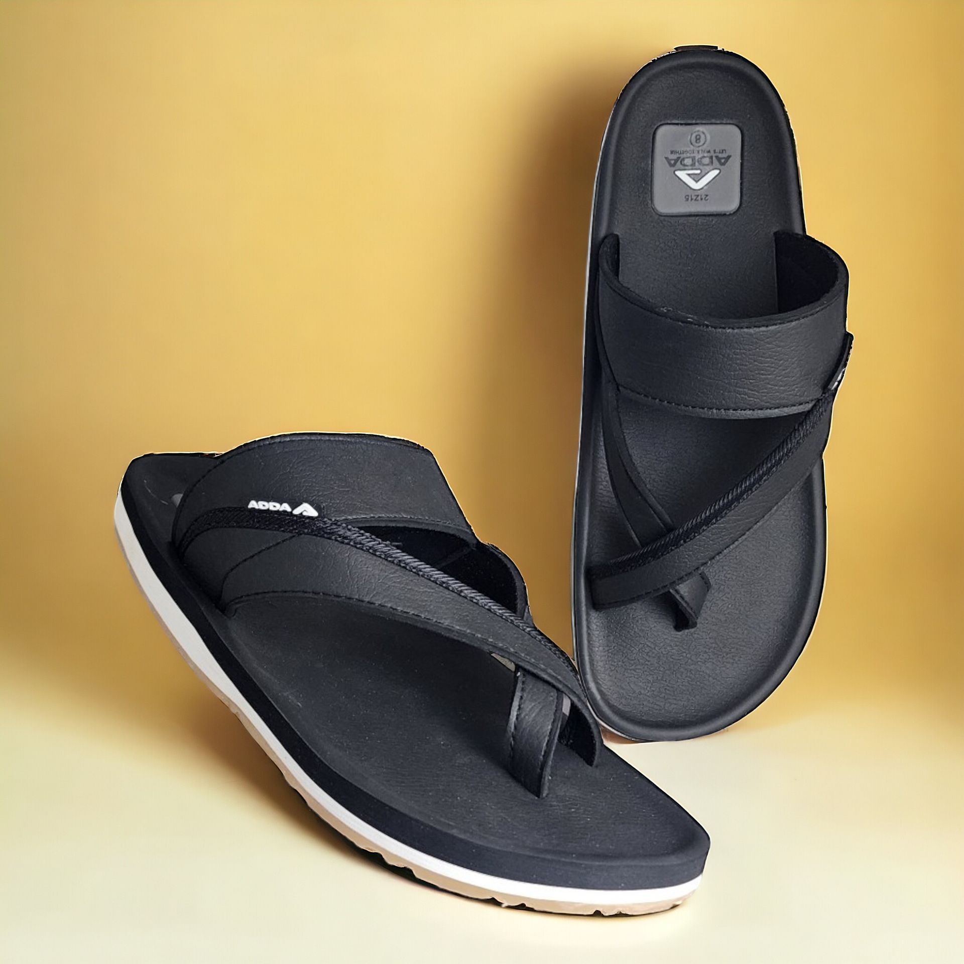 Men Slipper Flip Flop Slippers Under 150 ADDA AIR BLACK Men's