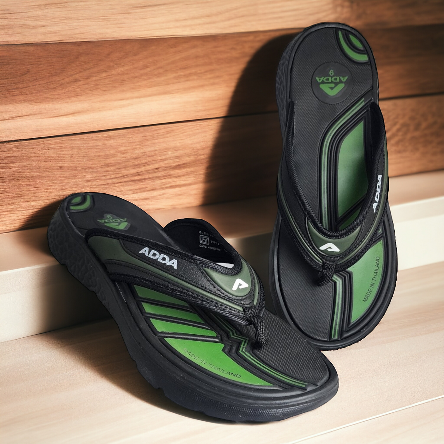 ADDA APPOLO02 OLIVE/BLACK Men's Slipper/Chapple/Flip flop
