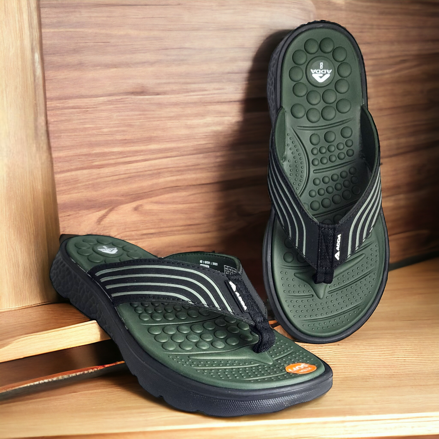 ADDA ARROW2 OLIVE/BLACK Men's Slipper/Chapple/Flip flop