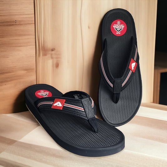 ADDA CASIO1 BLACK Men's Slipper/Chapple/Flip flop