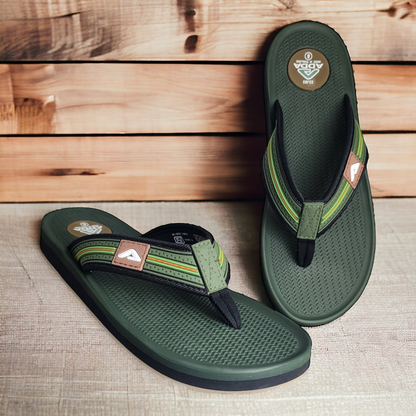 ADDA CASIO1 OLIVE Men's Slipper/Chapple/Flip flop