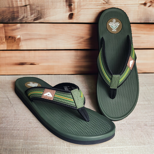 ADDA CASIO1 OLIVE Men's Slipper/Chapple/Flip flop