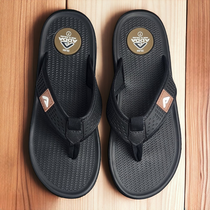 ADDA CASIO2 BLACK Men's Slipper/Chapple/Flip flop