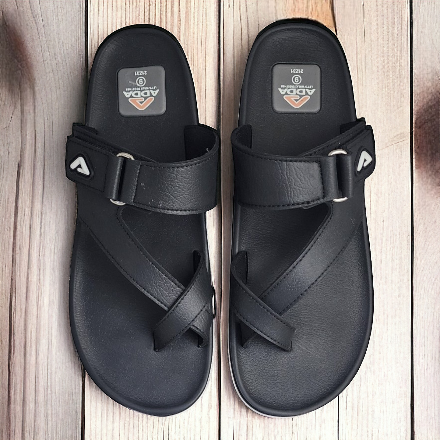 ADDA CLUB1 FULL BLACK Men's Slipper/Chapple/Flip flop
