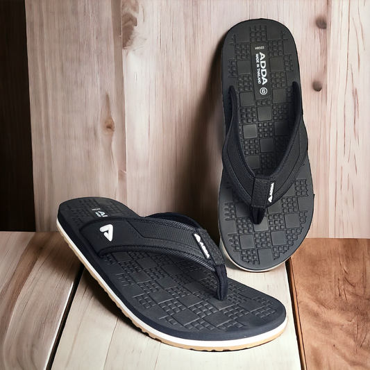 ADDA DEFENDER1 BLACK Men's Slipper/Chapple/Flip flop