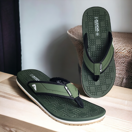 ADDA DEFENDER1 OLIVE Men's Slipper/Chapple/Flip flop