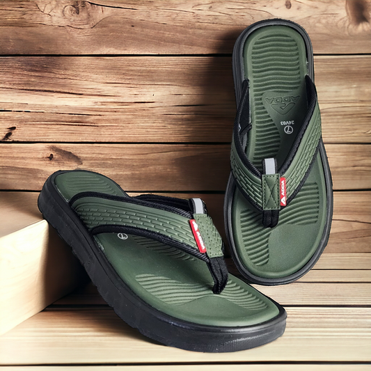 ADDA HELLO01 OLIVE/BLACK Men's Slipper/Chapple/Flip flop