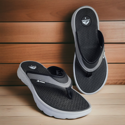 ADDA HYBRID1 BLACK/GREY  Men's Slipper/Chapple/Flip flop