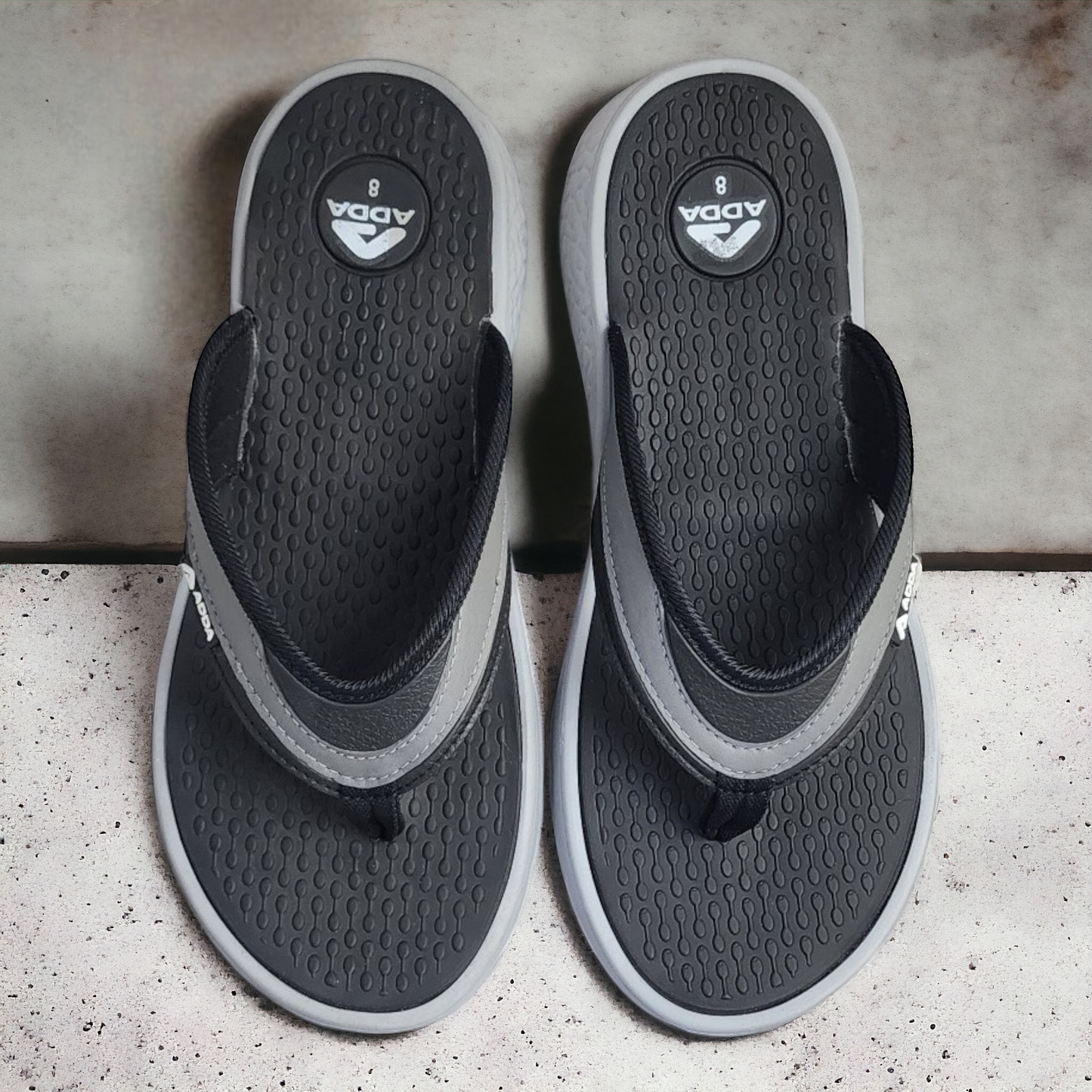 ADDA HYBRID1 BLACK/GREY  Men's Slipper/Chapple/Flip flop