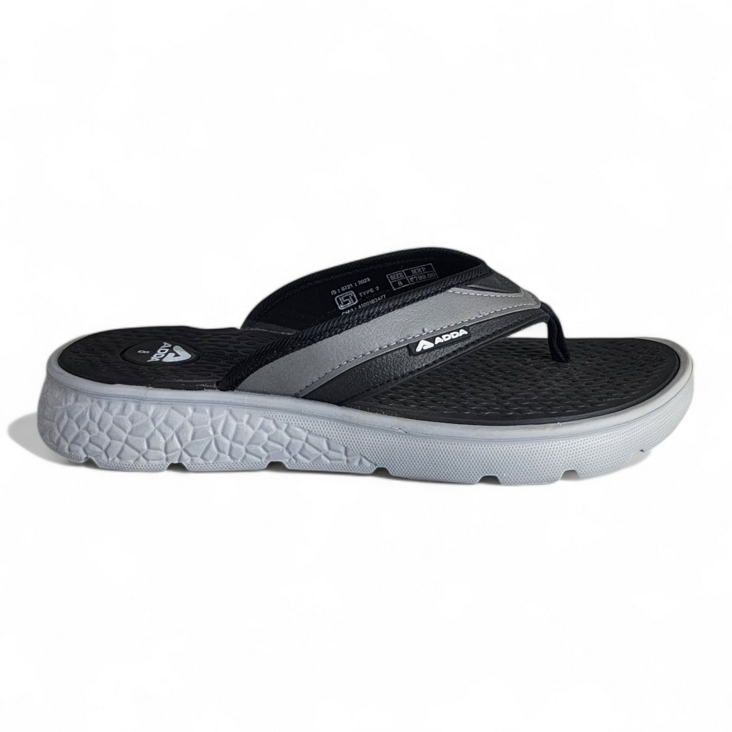 ADDA HYBRID1 BLACK/GREY  Men's Slipper/Chapple/Flip flop