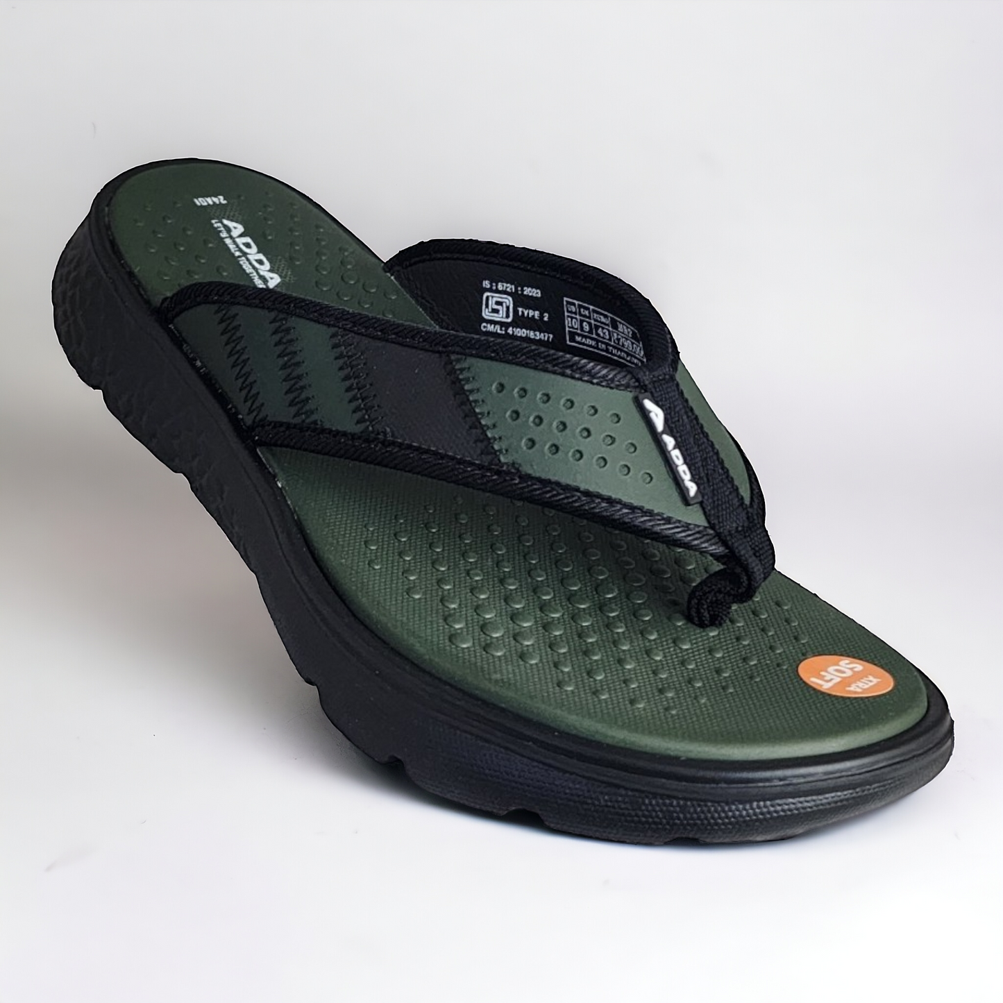 ADDA ICLOUD03 OLIVE/BLACK Men's Slipper/Chapple/Flip flop