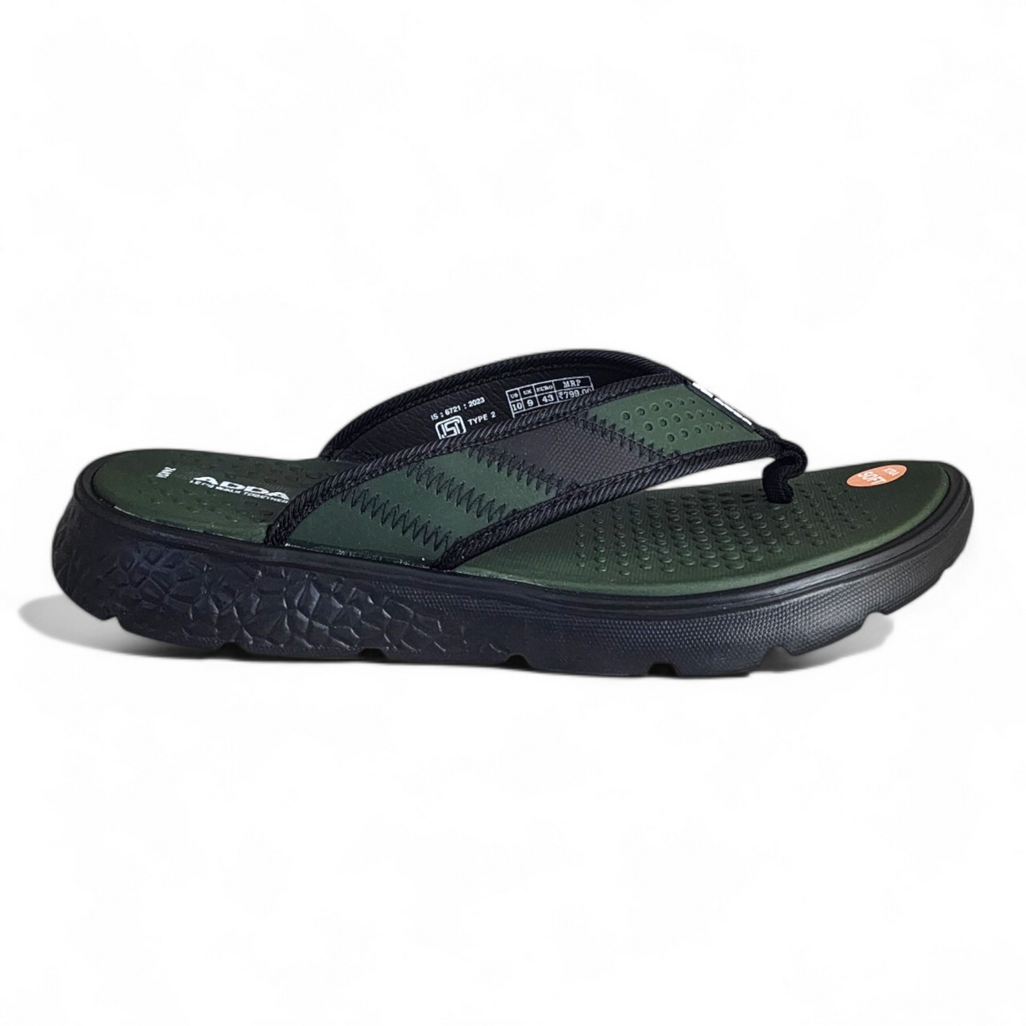 ADDA ICLOUD03 OLIVE/BLACK Men's Slipper/Chapple/Flip flop