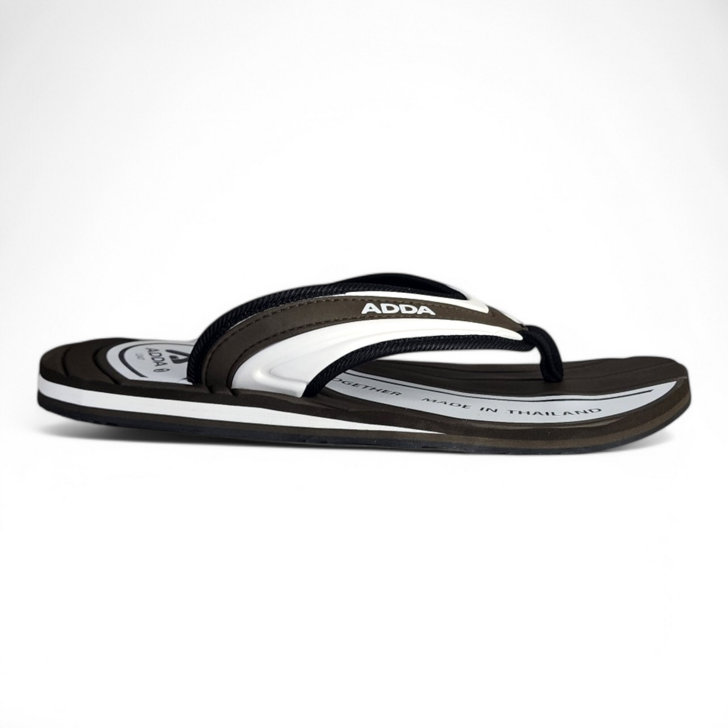 ADDA JAZZ KHAKHI/WHITE Men's Slipper/Chapple/Flip flop