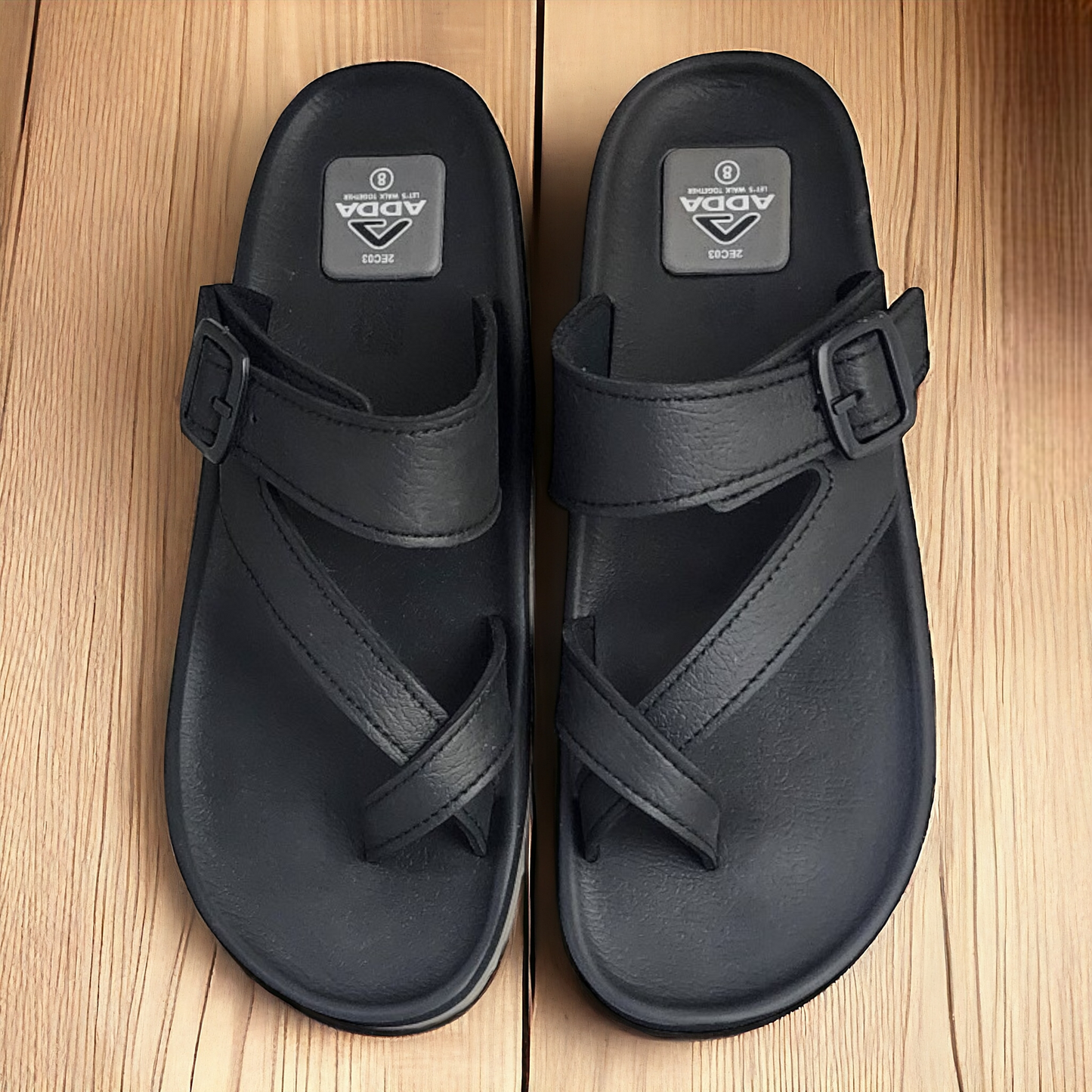 ADDA OMEGA33 BLACK/GREY Men's Slipper/Chapple/Flip flop
