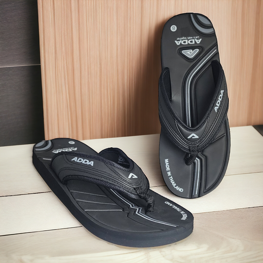 ADDA ROLEX2 ALL BLACK Men's Slipper/Chapple/Flip flop
