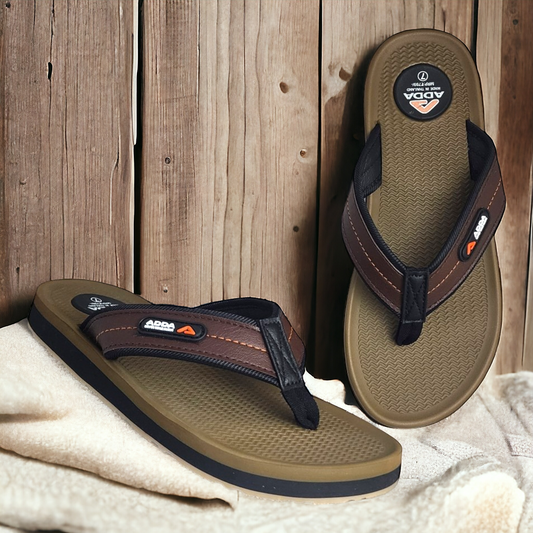 ADDA ROLEX18 BROWN Men's Slipper/Chapple/Flip flop